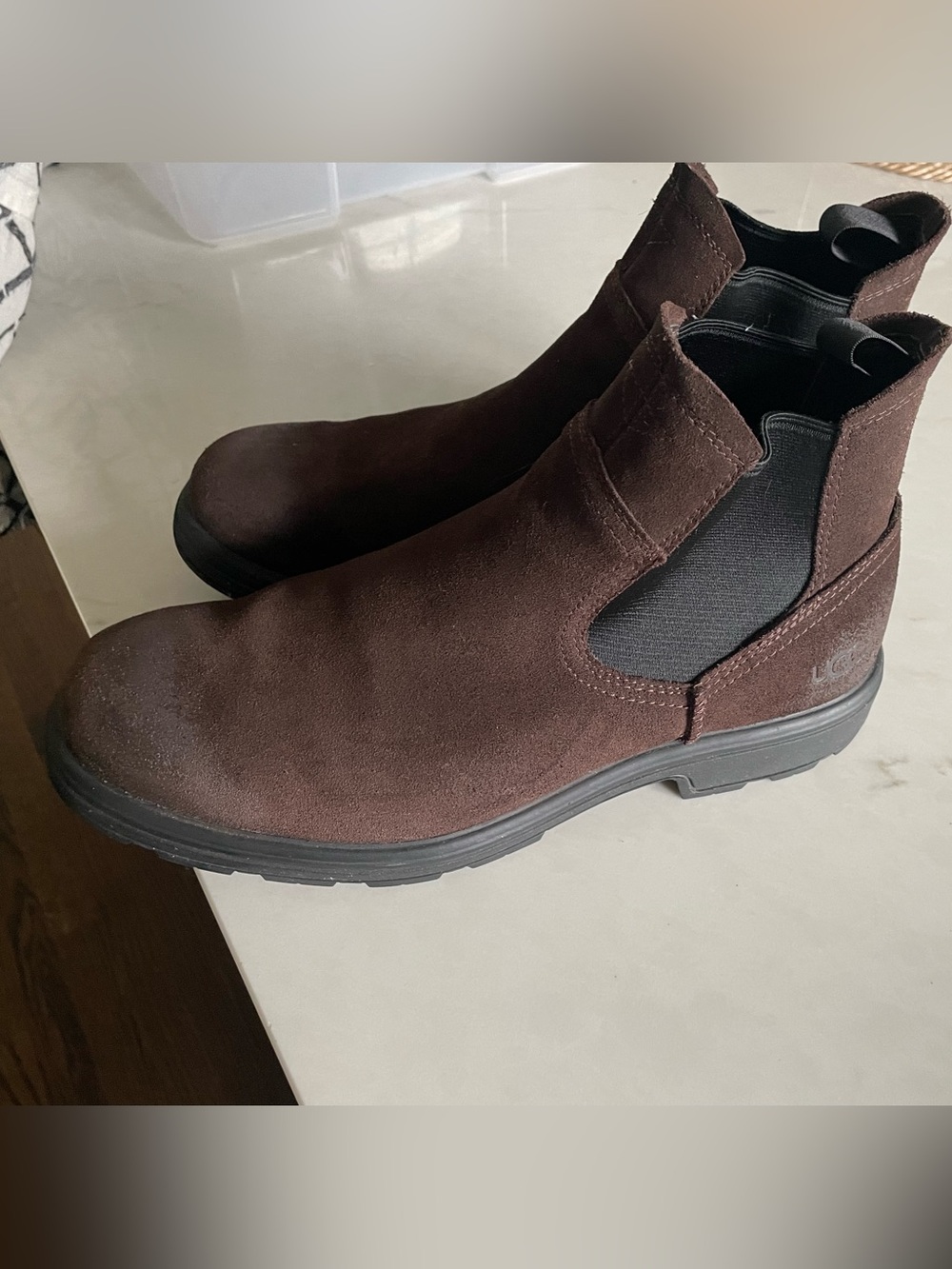 Men's UGGs  Brown Suede Chelsea Boots lug sole  11 oil rubbed toe